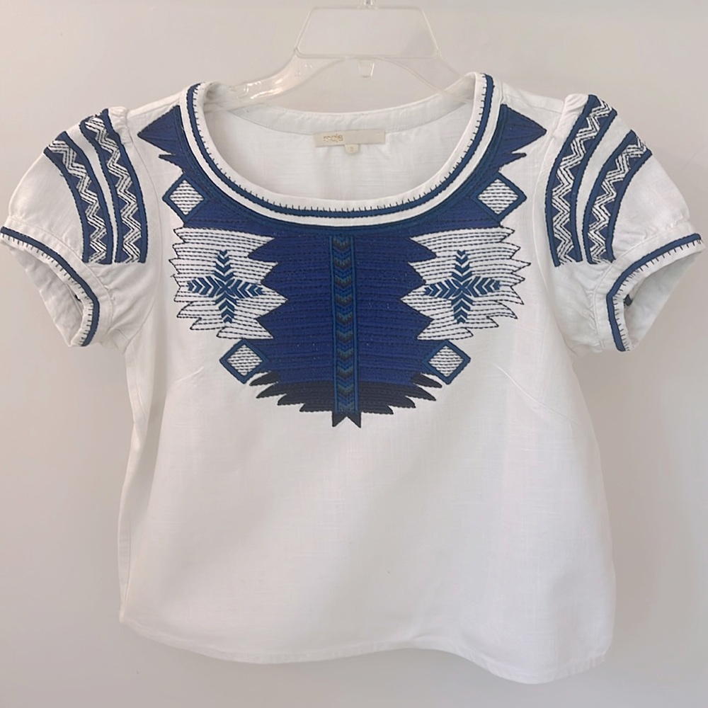 Maje Lorna Embroidered Top Size 2